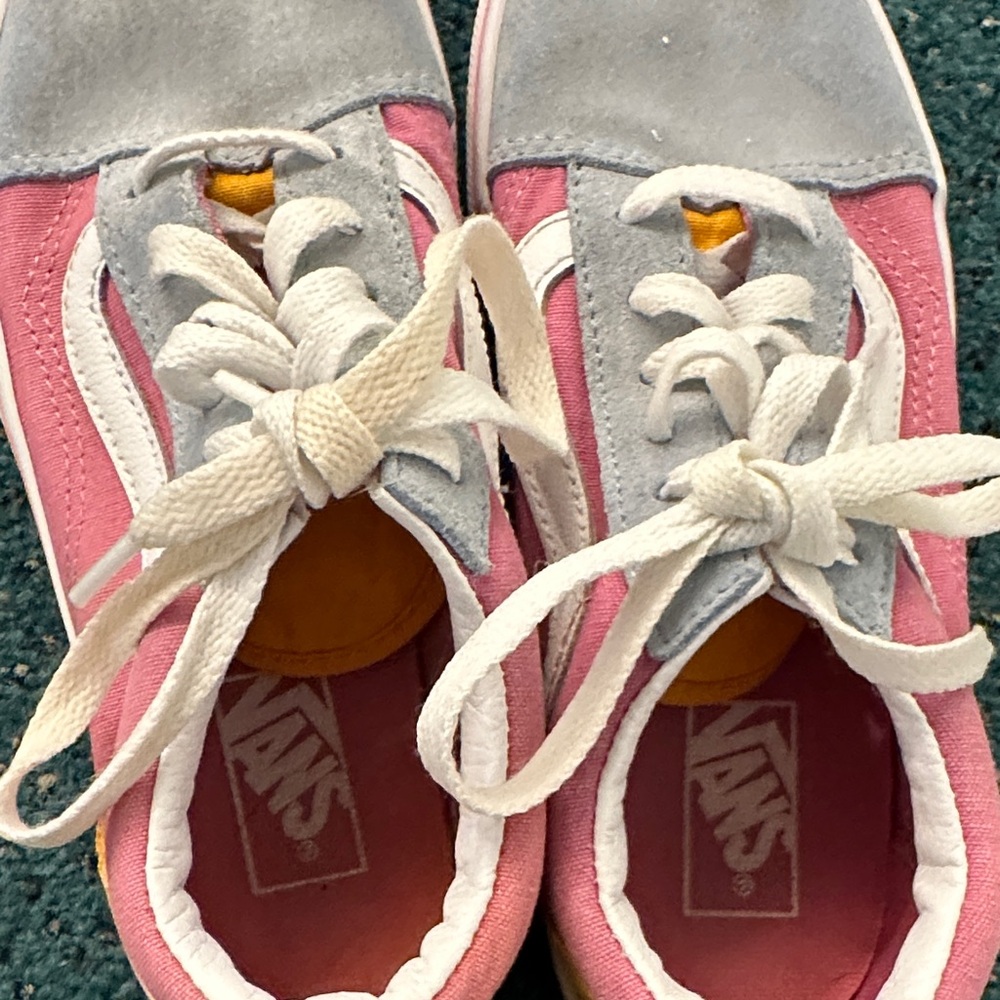 Vans Kids Sneakers in Pink Yellow and Gray 2.5 Old Skool